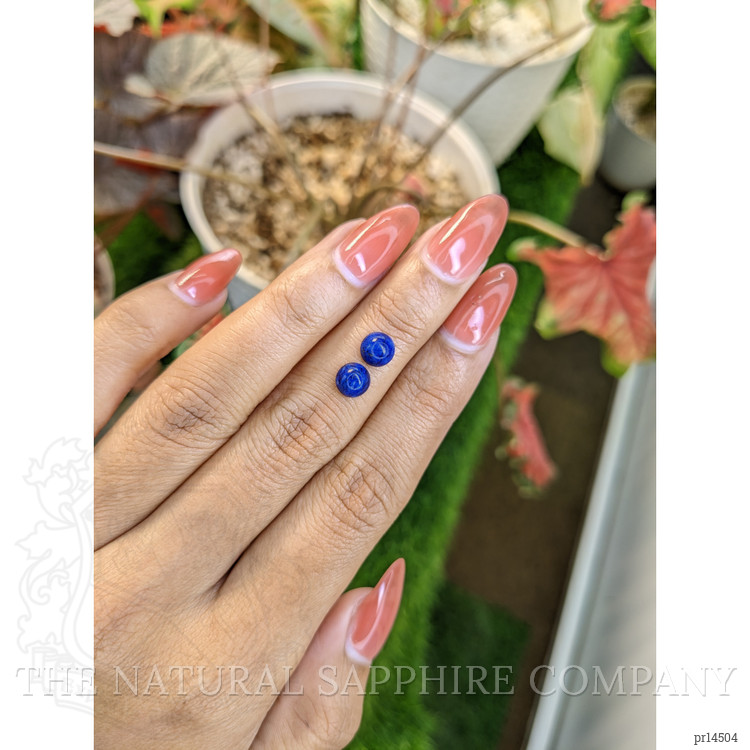 1.84 Ct.Tw. Cabochon Lapis Pair from Afghanistan