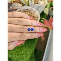 1.84 Ct.Tw.Total Carat Weight Cabochon Lapis Pair from Afghanistan Life Style