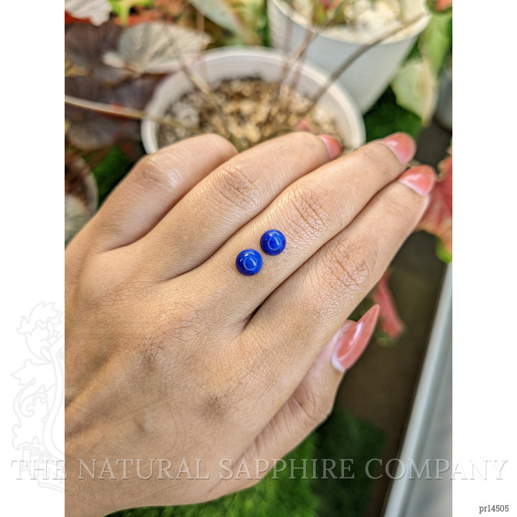 1.94 Ct.Tw. Cabochon Lapis Pair from Afghanistan