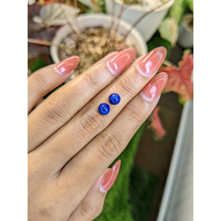 1.94 Ct.Tw. Cabochon Lapis Pair from Afghanistan