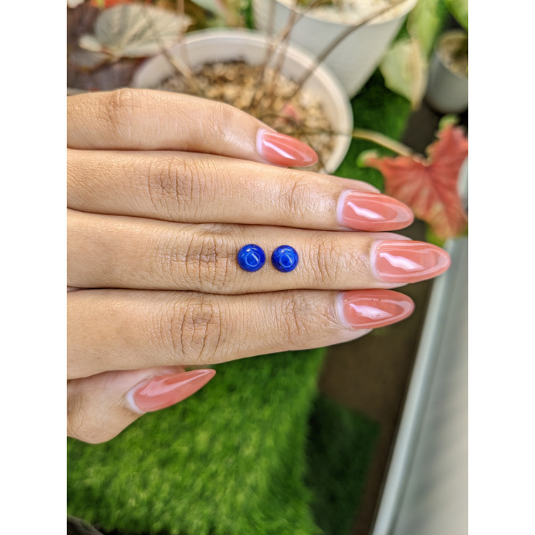 1.94 Ct.Tw. Cabochon Lapis Pair from Afghanistan