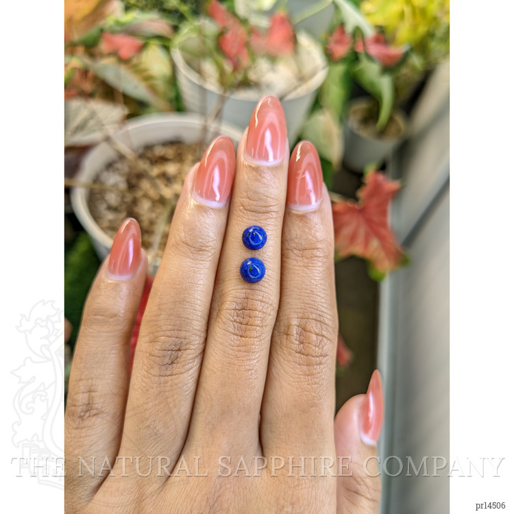 1.80 Ct.Tw. Cabochon Lapis Pair from Afghanistan