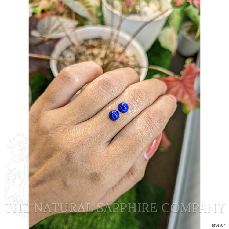 1.83 Ct.Tw. Cabochon Lapis Pair from Afghanistan