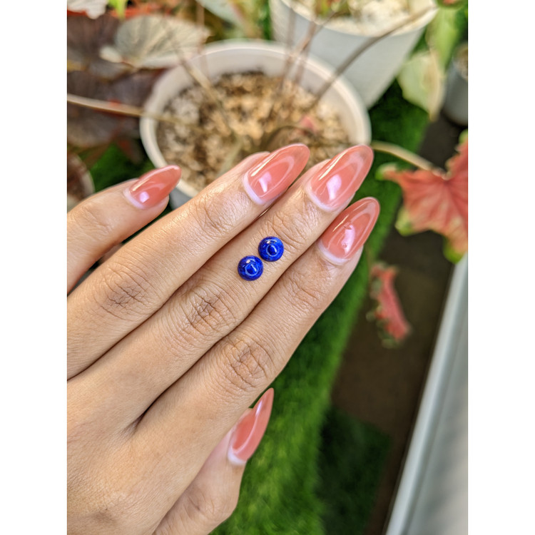 1.83 Ct.Tw. Cabochon Lapis Pair from Afghanistan