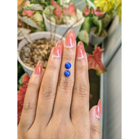 1.95&nbsp;Ct.Tw.Total Carat Weight Cabochon Lapis Pair from Afghanistan Life Style