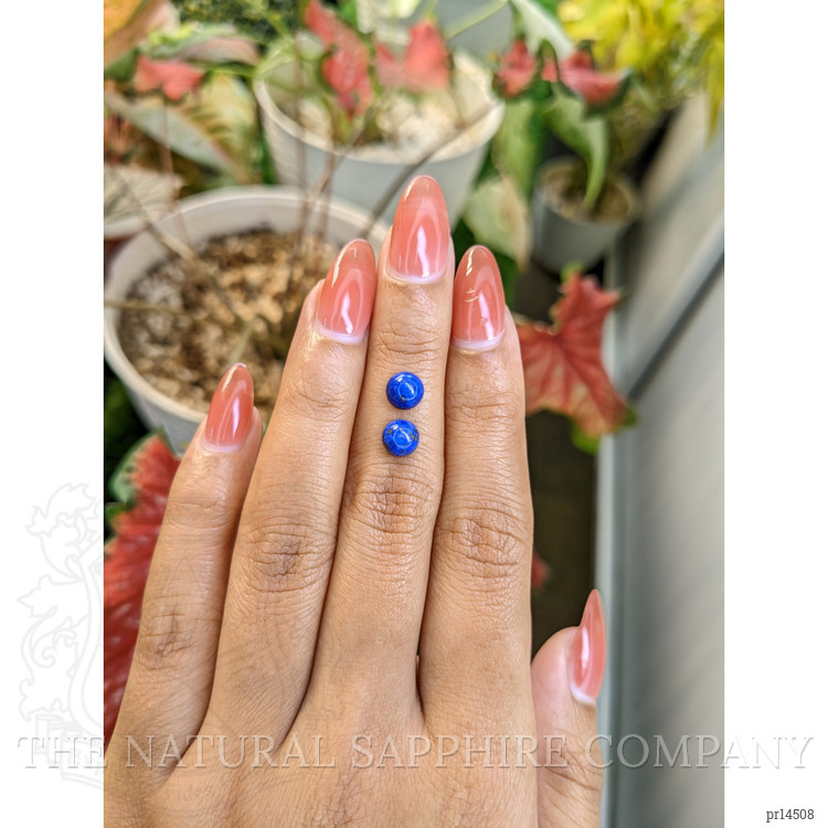 1.95 Ct.Tw. Cabochon Lapis Pair from Afghanistan