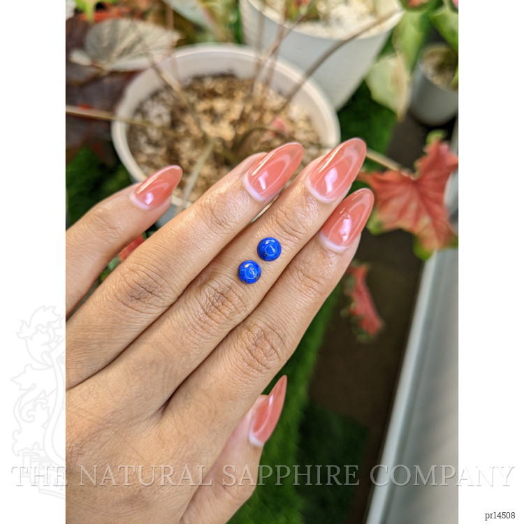 1.95 Ct.Tw. Cabochon Lapis Pair from Afghanistan