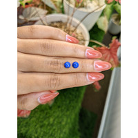 1.95&nbsp;Ct.Tw.Total Carat Weight Cabochon Lapis Pair from Afghanistan Life Style