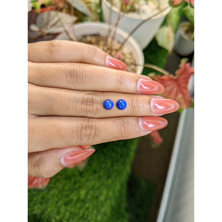 1.95 Ct.Tw. Cabochon Lapis Pair from Afghanistan