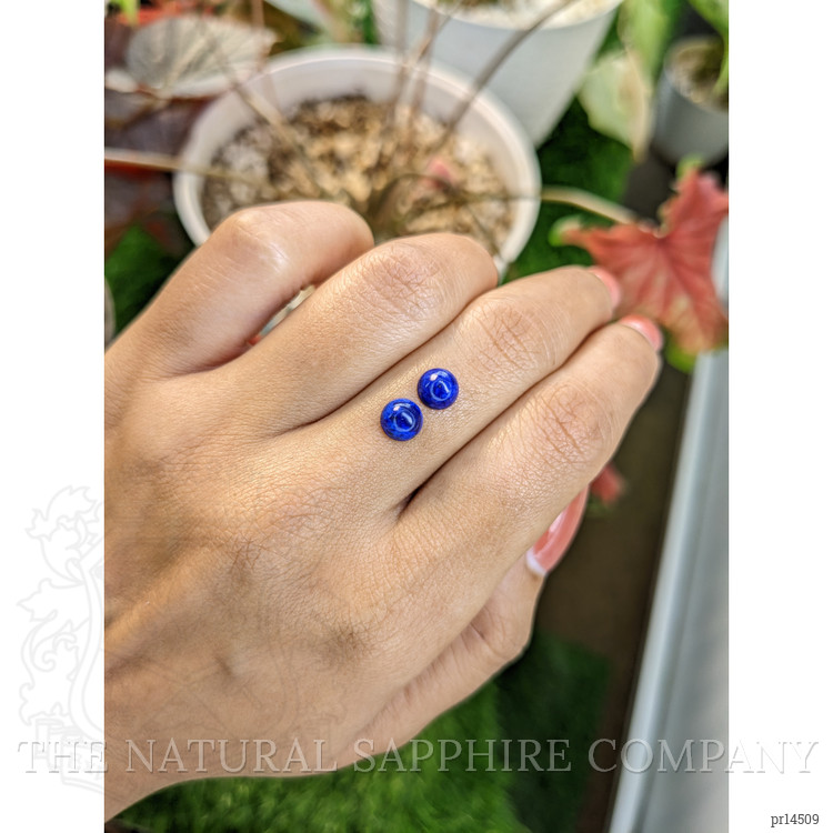 1.87 Ct.Tw. Cabochon Lapis Pair from Afghanistan