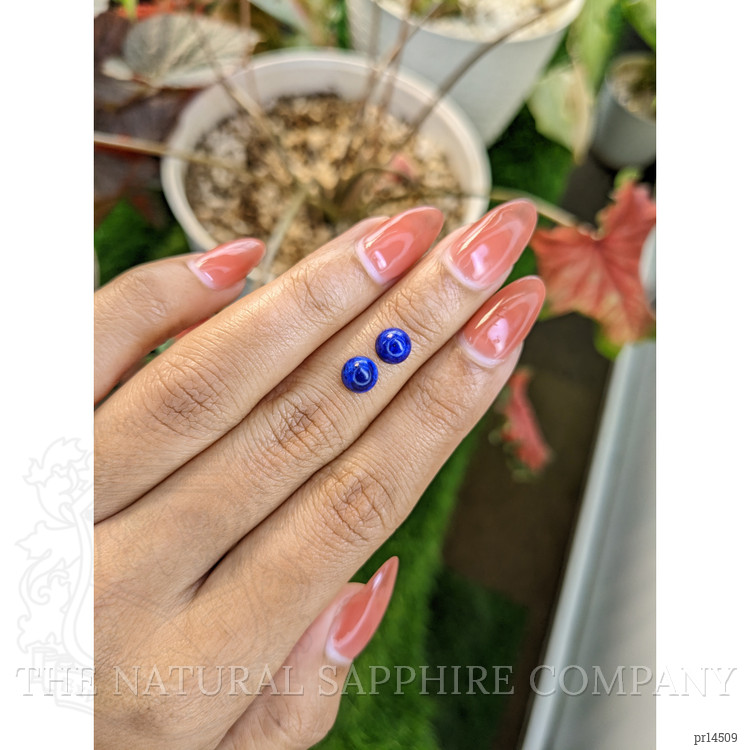 1.87 Ct.Tw. Cabochon Lapis Pair from Afghanistan