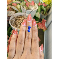 1.98 Ct.Tw.Total Carat Weight Cabochon Lapis Pair from Afghanistan Life Style