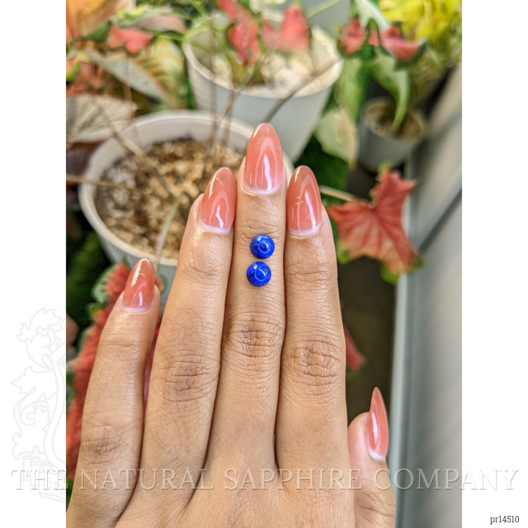 1.98 Ct.Tw. Cabochon Lapis Pair from Afghanistan