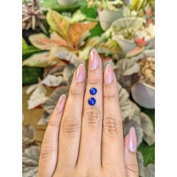 1.99 Ct.Tw.Total Carat Weight Cabochon Lapis Pair from Afghanistan Life Style