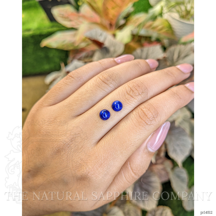 1.95 Ct.Tw. Cabochon Lapis Pair from Afghanistan
