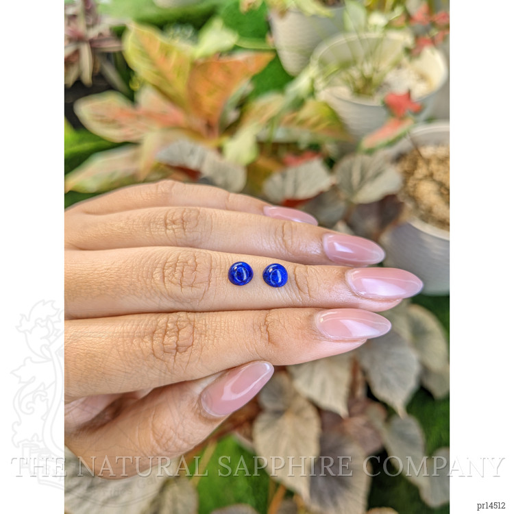 1.95 Ct.Tw. Cabochon Lapis Pair from Afghanistan