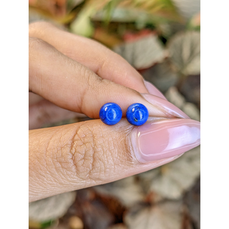 1.90 Ct.Tw. Cabochon Lapis Pair from Afghanistan