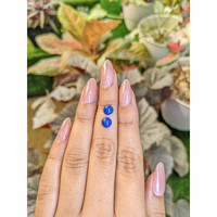 1.90&nbsp;Ct.Tw.Total Carat Weight Cabochon Lapis Pair from Afghanistan Life Style