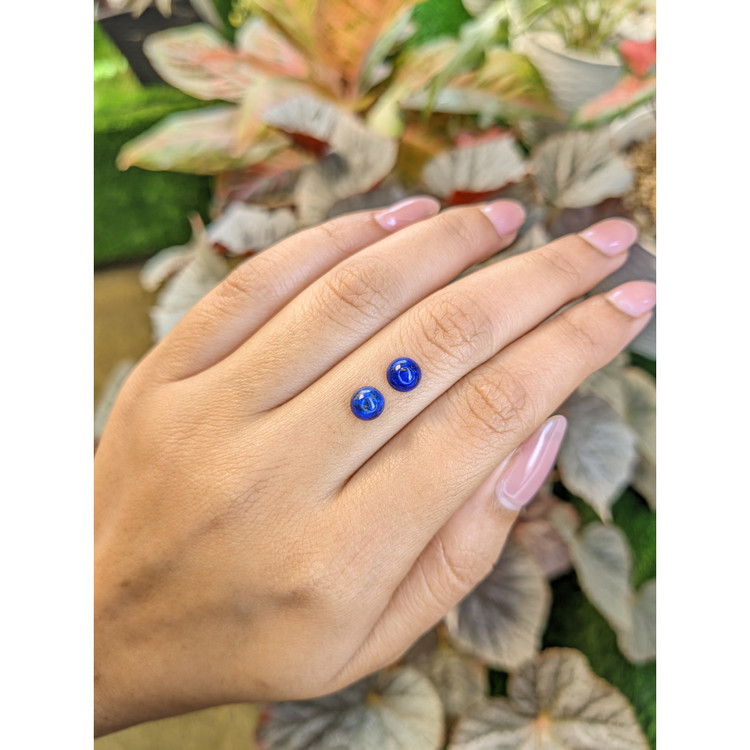 1.92 Ct.Tw. Cabochon Lapis Pair from Afghanistan