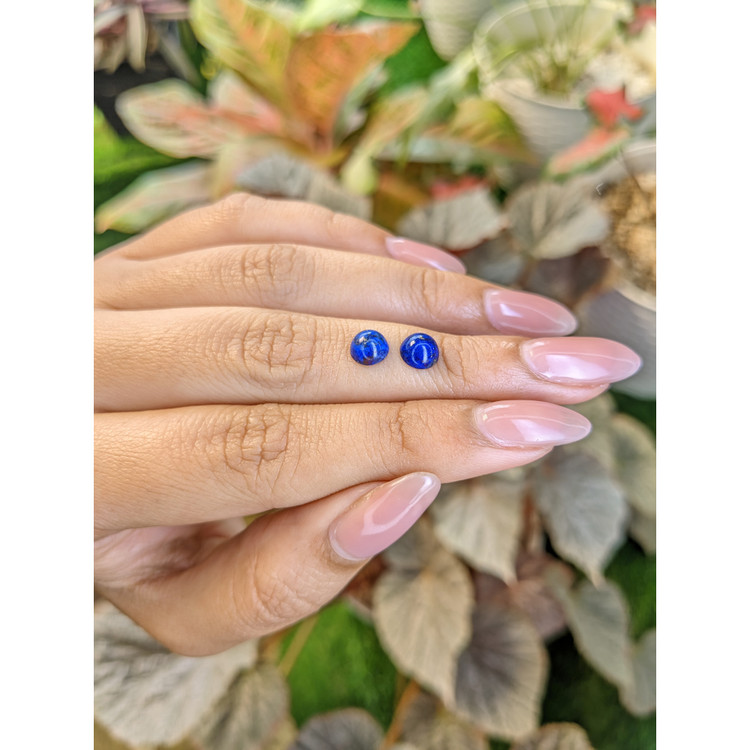 1.92 Ct.Tw. Cabochon Lapis Pair from Afghanistan