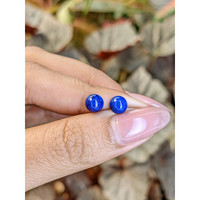 1.85 Ct.Tw.Total Carat Weight Cabochon Lapis Pair from Afghanistan Life Style