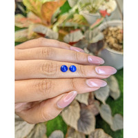 1.85 Ct.Tw.Total Carat Weight Cabochon Lapis Pair from Afghanistan Life Style