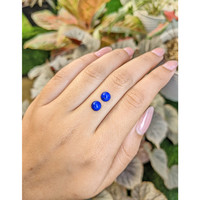 1.95&nbsp;Ct.Tw.Total Carat Weight Cabochon Lapis Pair from Afghanistan Life Style