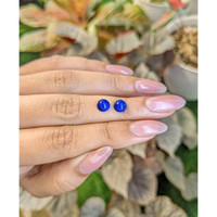 1.95&nbsp;Ct.Tw.Total Carat Weight Cabochon Lapis Pair from Afghanistan Life Style