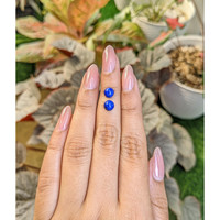 1.95 Ct.Tw.Total Carat Weight Cabochon Lapis Pair from Afghanistan Life Style