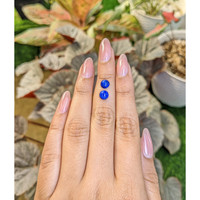 1.87 Ct.Tw.Total Carat Weight Cabochon Lapis Pair from Afghanistan Life Style