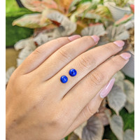1.90 Ct.Tw.Total Carat Weight Cabochon Lapis Pair from Afghanistan Life Style