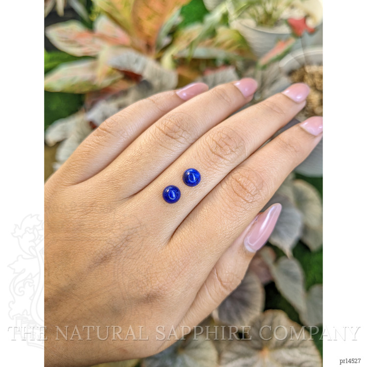 1.79 Ct.Tw. Cabochon Lapis Pair from Afghanistan