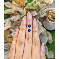 1.79&nbsp;Ct.Tw.Total Carat Weight Cabochon Lapis Pair from Afghanistan Life Style