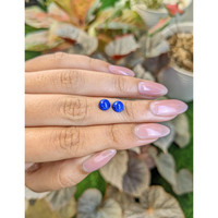 1.77 Ct.Tw.Total Carat Weight Cabochon Lapis Pair from Afghanistan Life Style