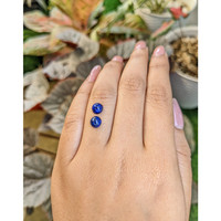 2.09 Ct.Tw.Total Carat Weight Cabochon Lapis Pair from Afghanistan Life Style