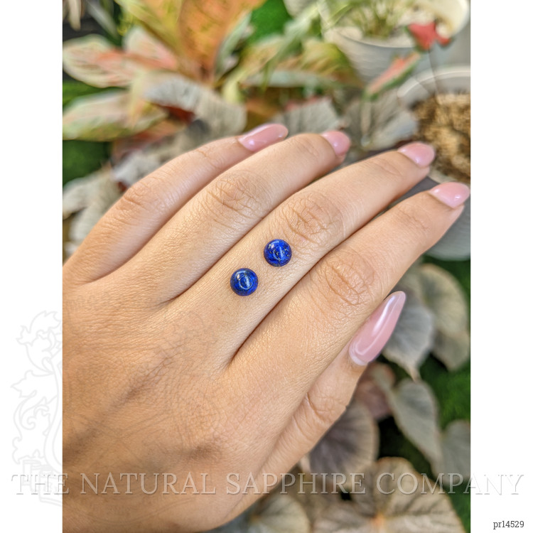 2.09 Ct.Tw. Cabochon Lapis Pair from Afghanistan
