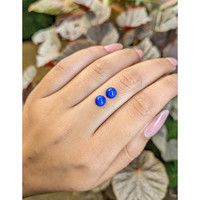 1.85 Ct.Tw.Total Carat Weight Cabochon Lapis Pair from Afghanistan Life Style