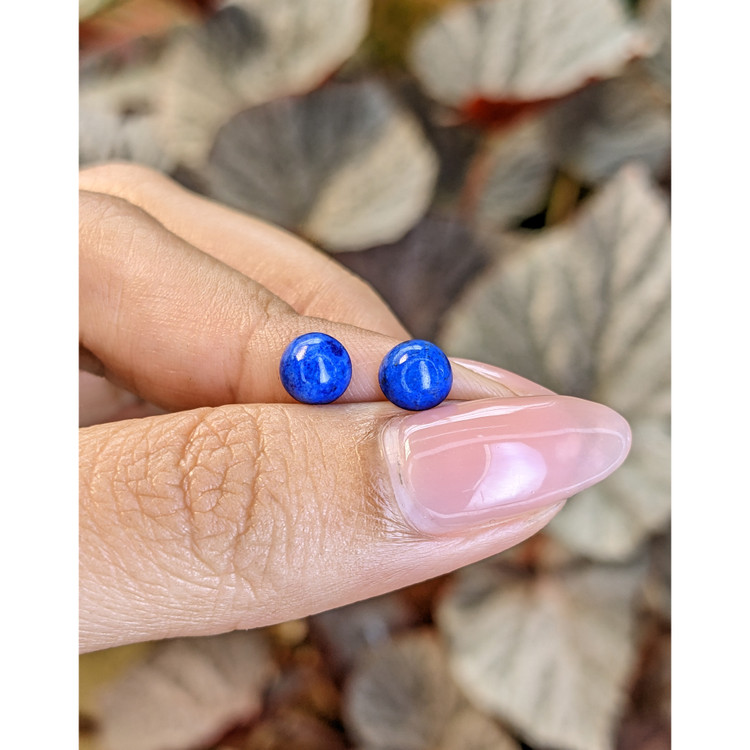 1.85 Ct.Tw. Cabochon Lapis Pair from Afghanistan