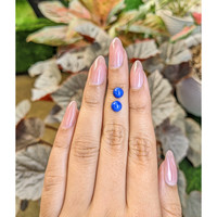 1.85 Ct.Tw.Total Carat Weight Cabochon Lapis Pair from Afghanistan Life Style