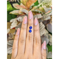 1.86 Ct.Tw.Total Carat Weight Cabochon Lapis Pair from Afghanistan Life Style