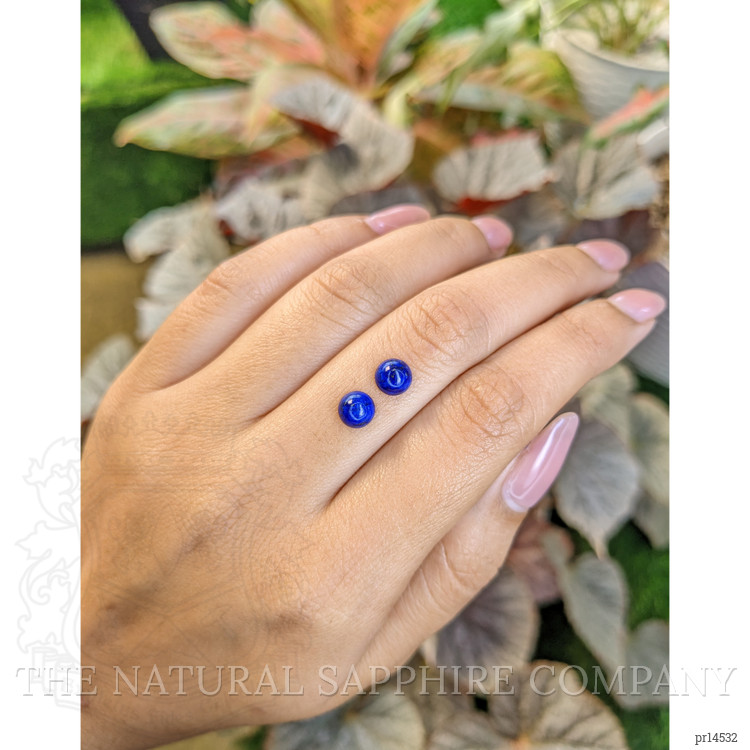 1.86 Ct.Tw. Cabochon Lapis Pair from Afghanistan