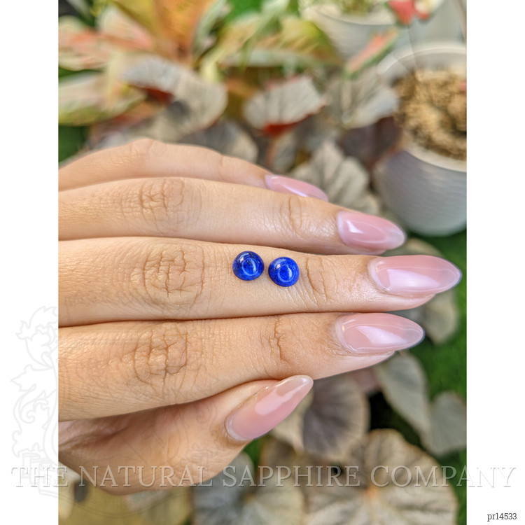 1.88 Ct.Tw. Cabochon Lapis Pair from Afghanistan