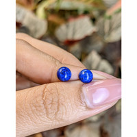 1.85 Ct.Tw.Total Carat Weight Cabochon Lapis Pair from Afghanistan Life Style