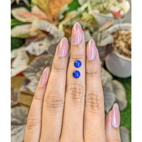 1.85 Ct.Tw.Total Carat Weight Cabochon Lapis Pair from Afghanistan Life Style