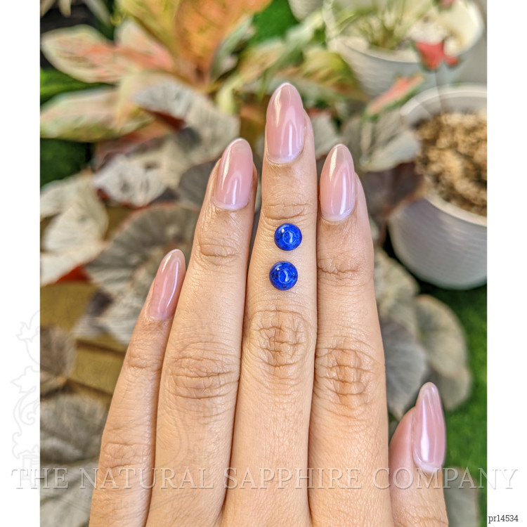 1.85 Ct.Tw. Cabochon Lapis Pair from Afghanistan