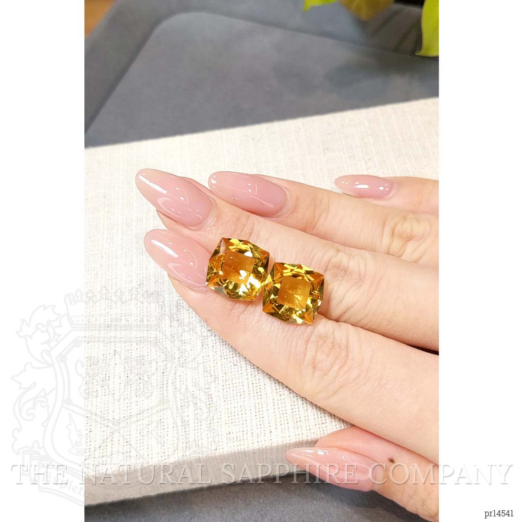 14.66 Ct.Tw. Yellow Citrine Pair from Brazil