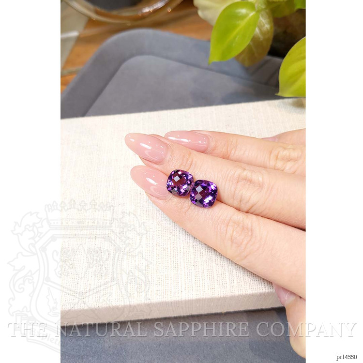 7.45 Ct.Tw. Purple Amethyst Pair from Brazil