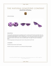 8.29 Ct.Tw.Total Carat Weight Purple Amethyst Pair from Brazil Appraisal