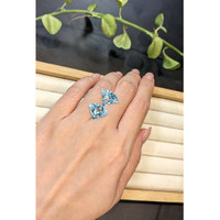 12.24 Ct.Tw.Total Carat Weight Sky Blue Topaz Pair from Brazil Life Style