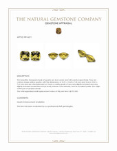 9.64 Ct.Tw.Total Carat Weight Yellow Quartz Pair from Brazil Appraisal